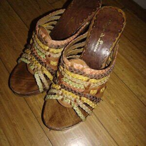 Diego Di Lucca ~  Warm Colors Braid  High Heels - 3 1/2" -  Size 6 -- NEW!